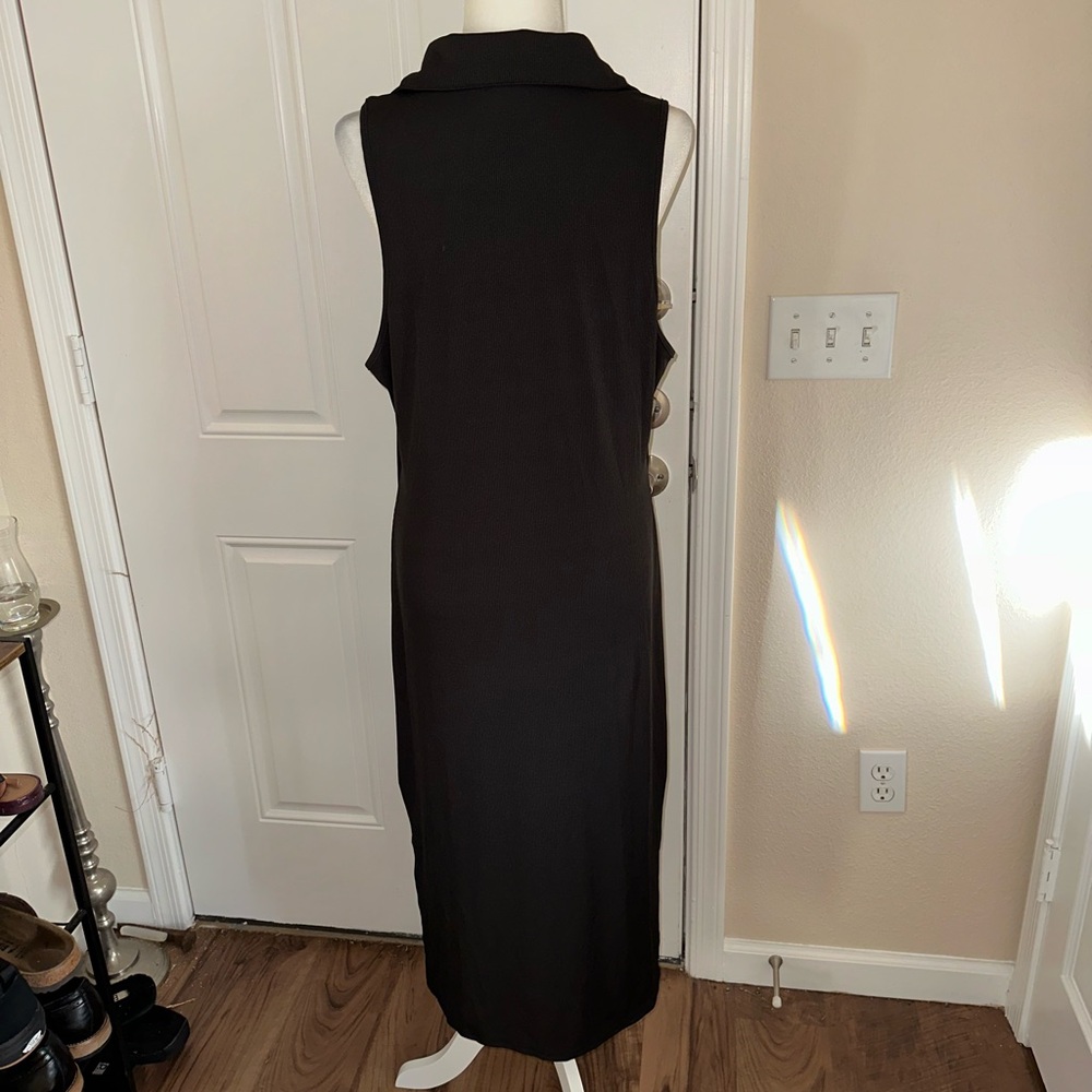 SHEIN SXY Plus Black Button Midi Dress Size 1X - Picture 2 of 7